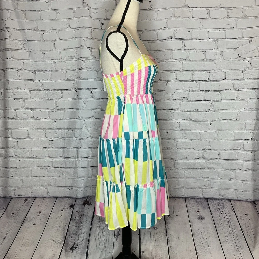Torrid Mini Cotton Voile Trapeze Cover Up Dress Playful Stripe Dew O L/12 NWT
